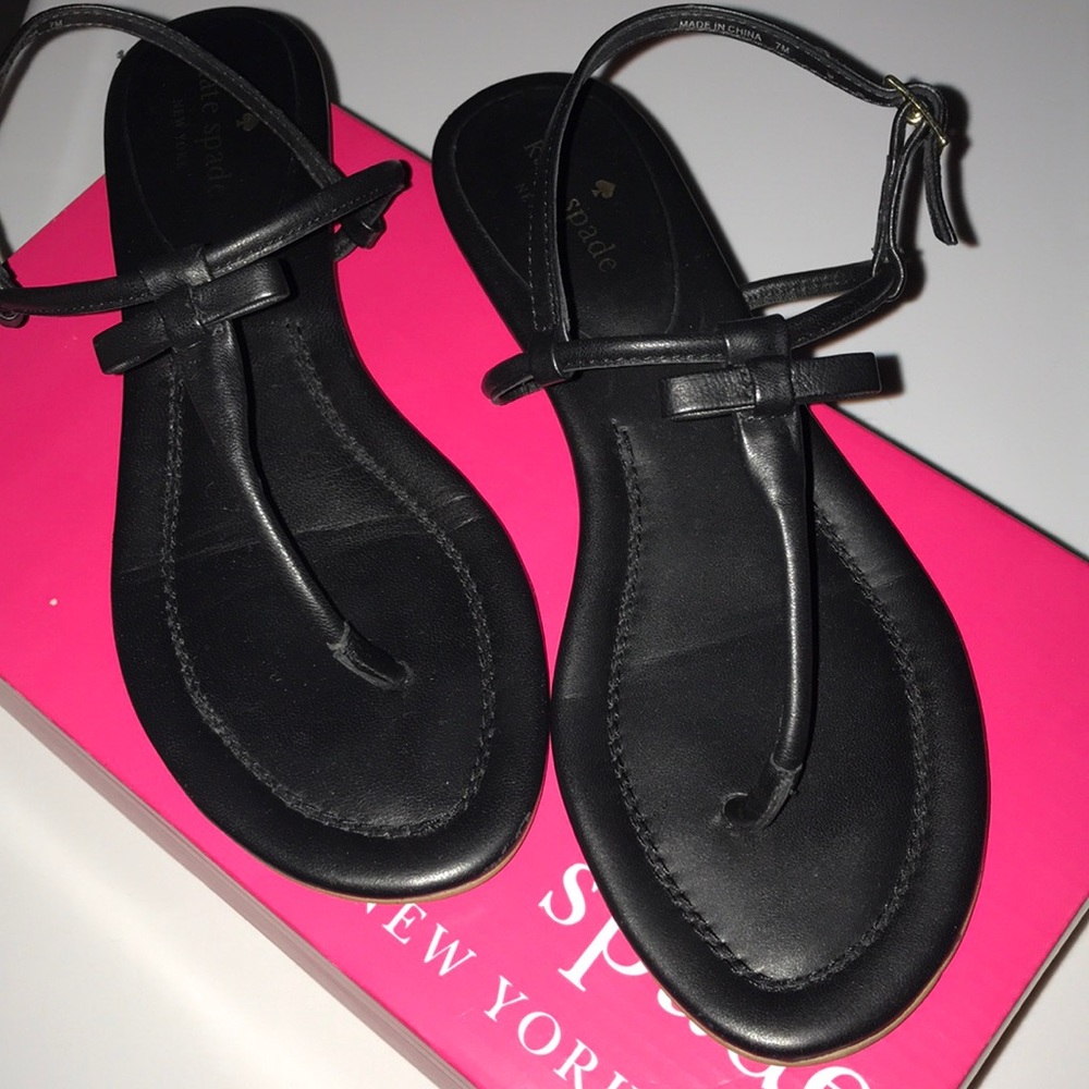 Kate Spade Black Tallie T Strap Sandal